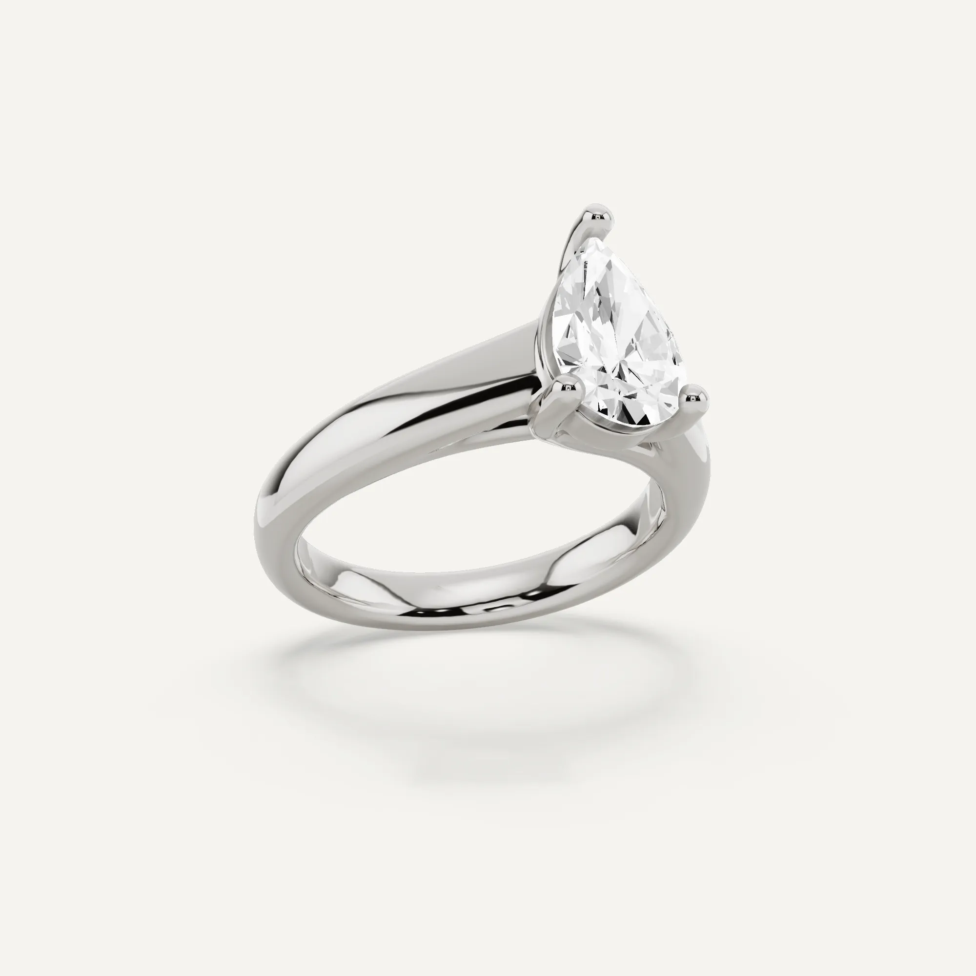 1 1/2 ctw Pear Diamond Wide Shank Trellis Solitaire Engagement Ring