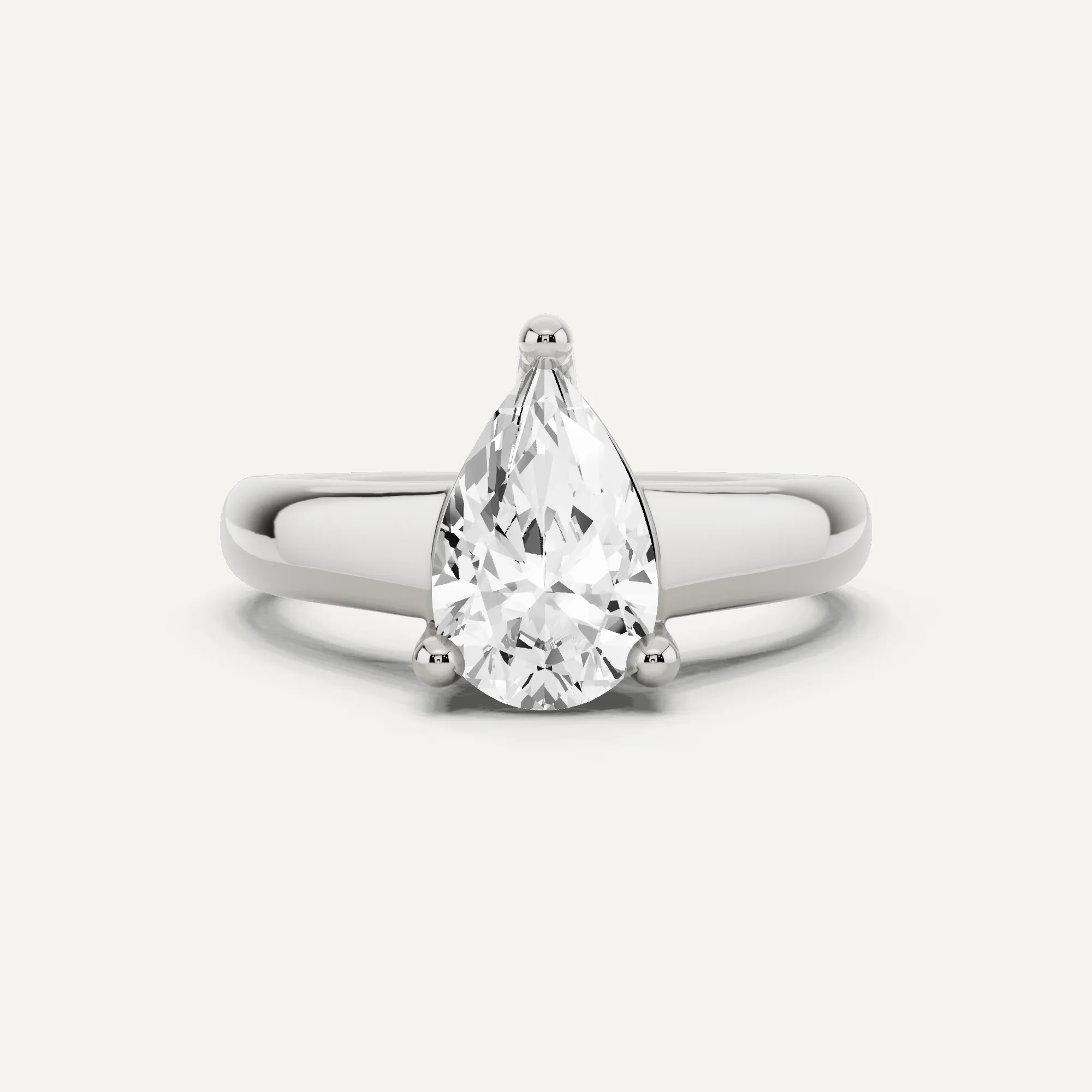 1 1/2 ctw Pear Diamond Wide Shank Trellis Solitaire Engagement Ring