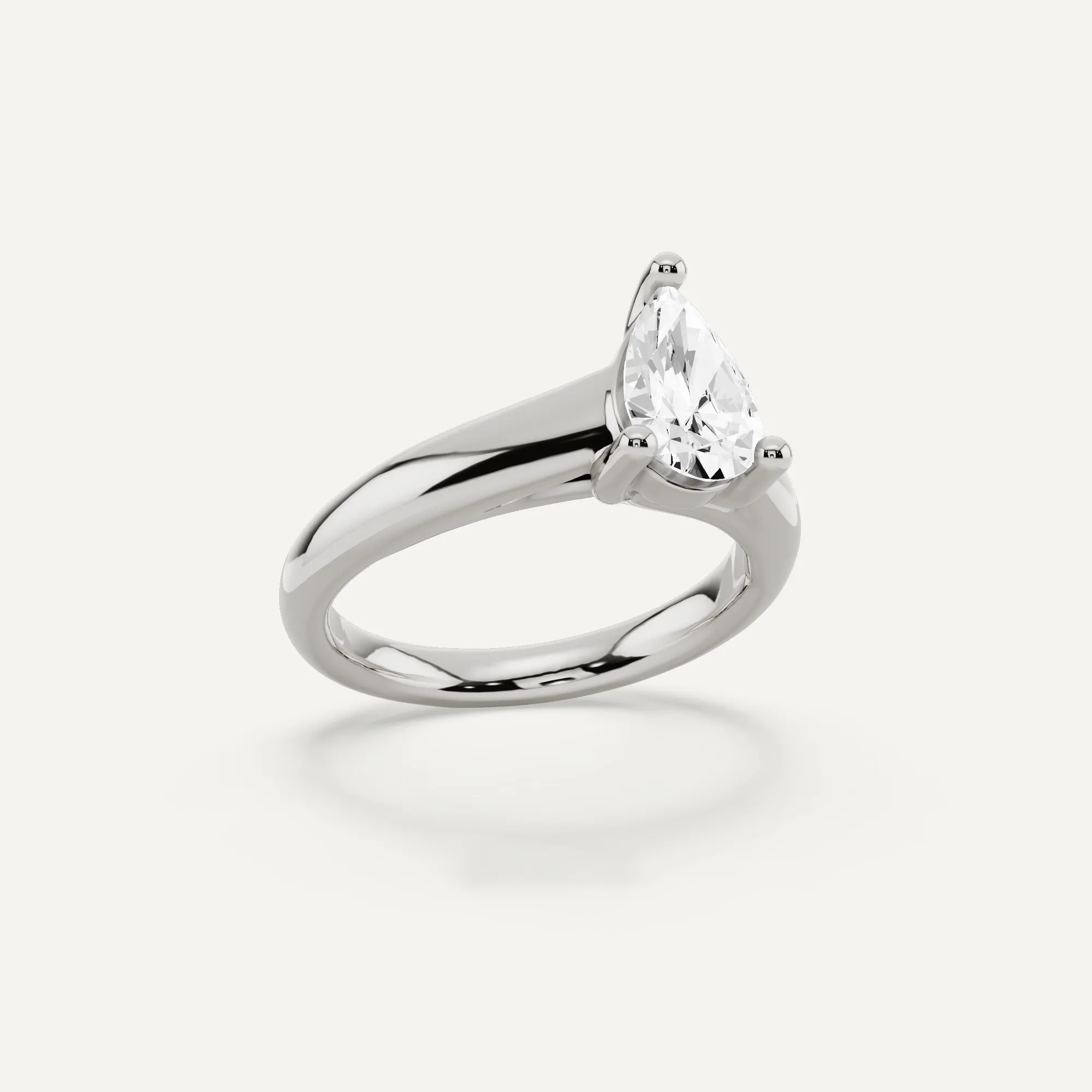 1 ctw Pear Diamond Wide Shank Trellis Solitaire Engagement Ring