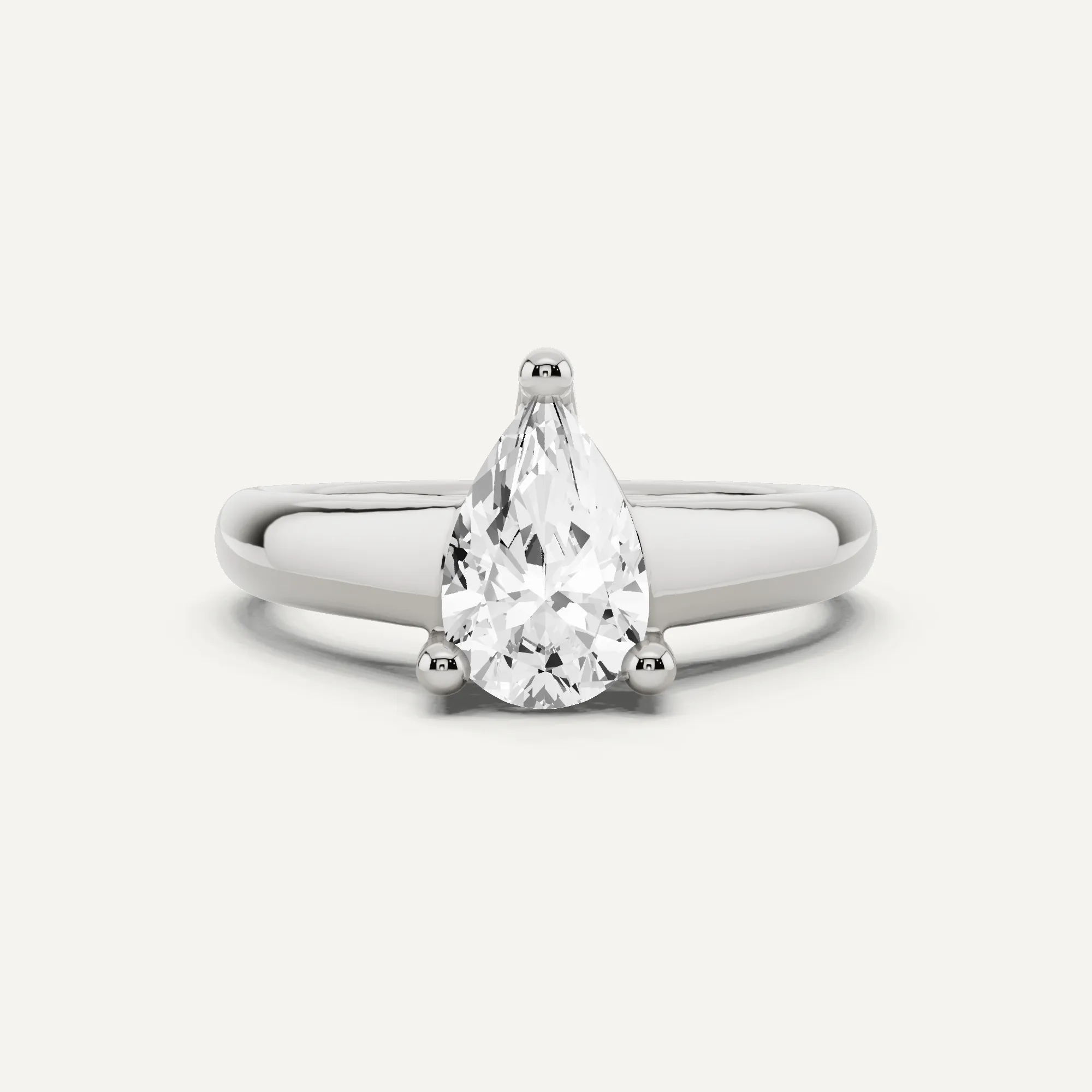 1 ctw Pear Diamond Wide Shank Trellis Solitaire Engagement Ring