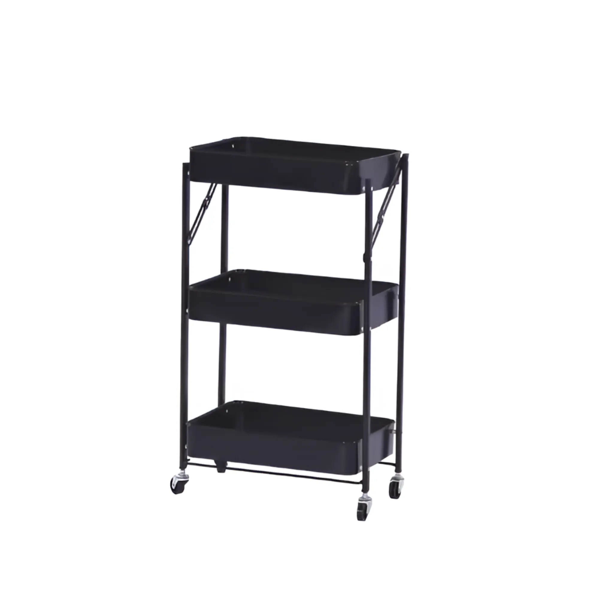 3-Tier Multifunctional Foldable Storage Trolley with Caster Wheels F15-9-1