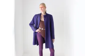 80s Royal Purple Wool Blend Dramatic Bold Coat