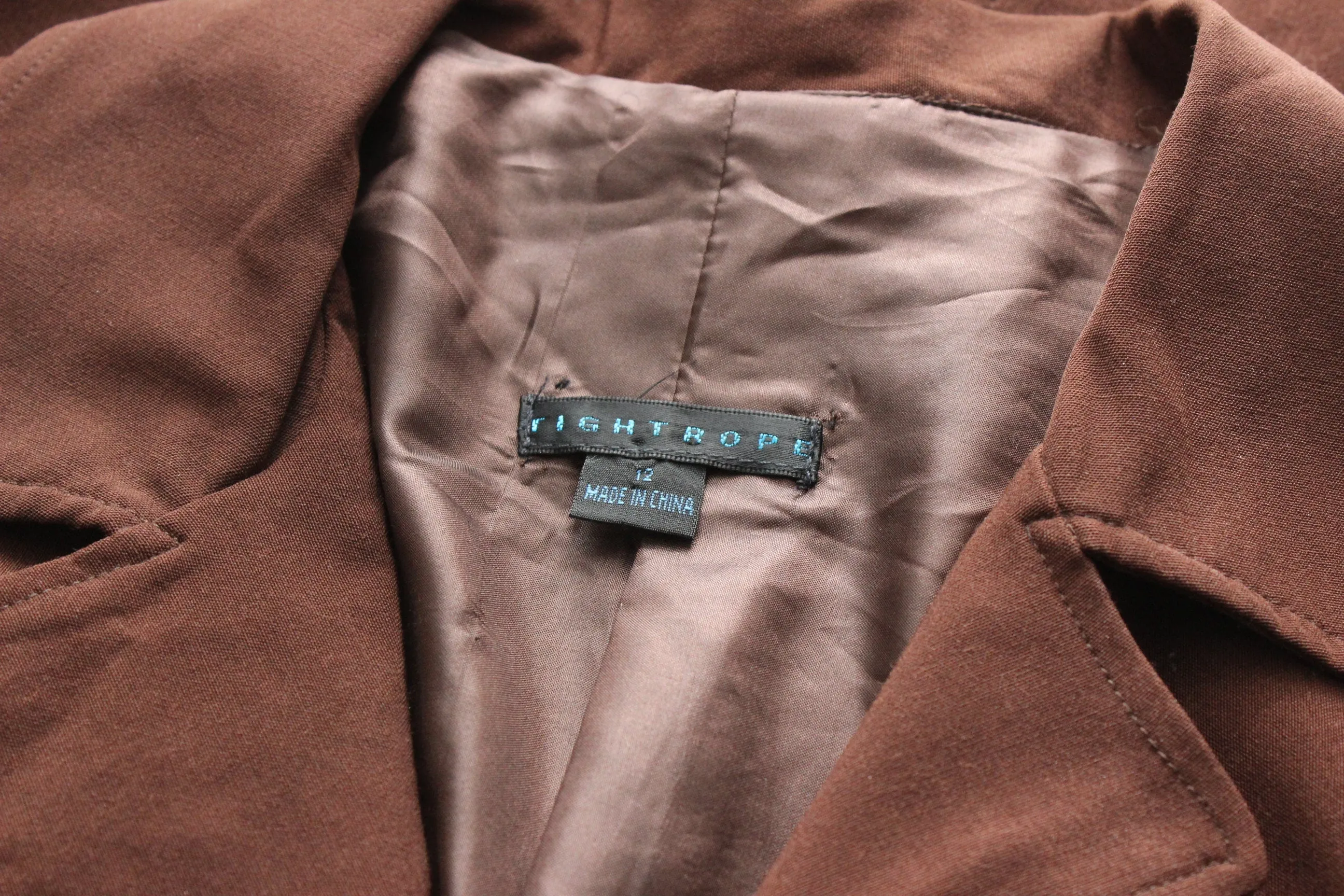 90s Chocolate Lightweight Boxy Button Up Trench Coat