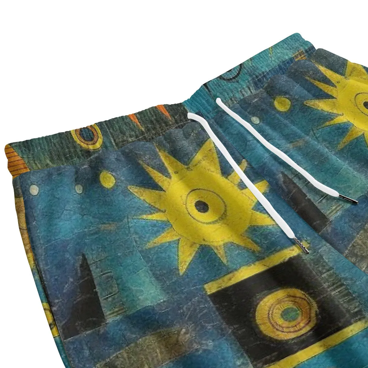 All-Over Print Men's Sweatpants With Waistband246 blue print abstract