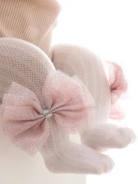 Baby Bow Knot Decor Tights