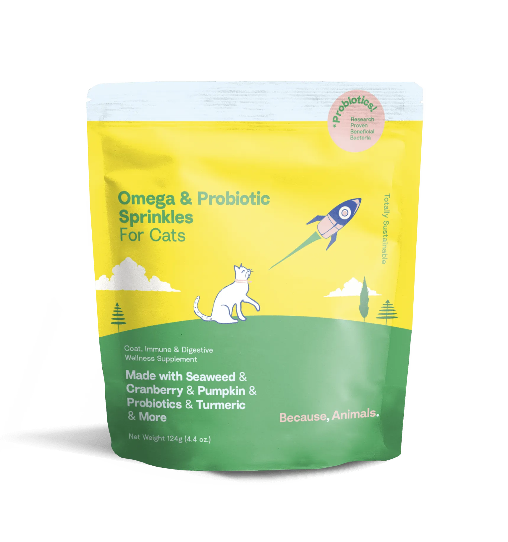 Because Animal Omega & Probiotic Sprinkles Cat Supplement 4.4oz