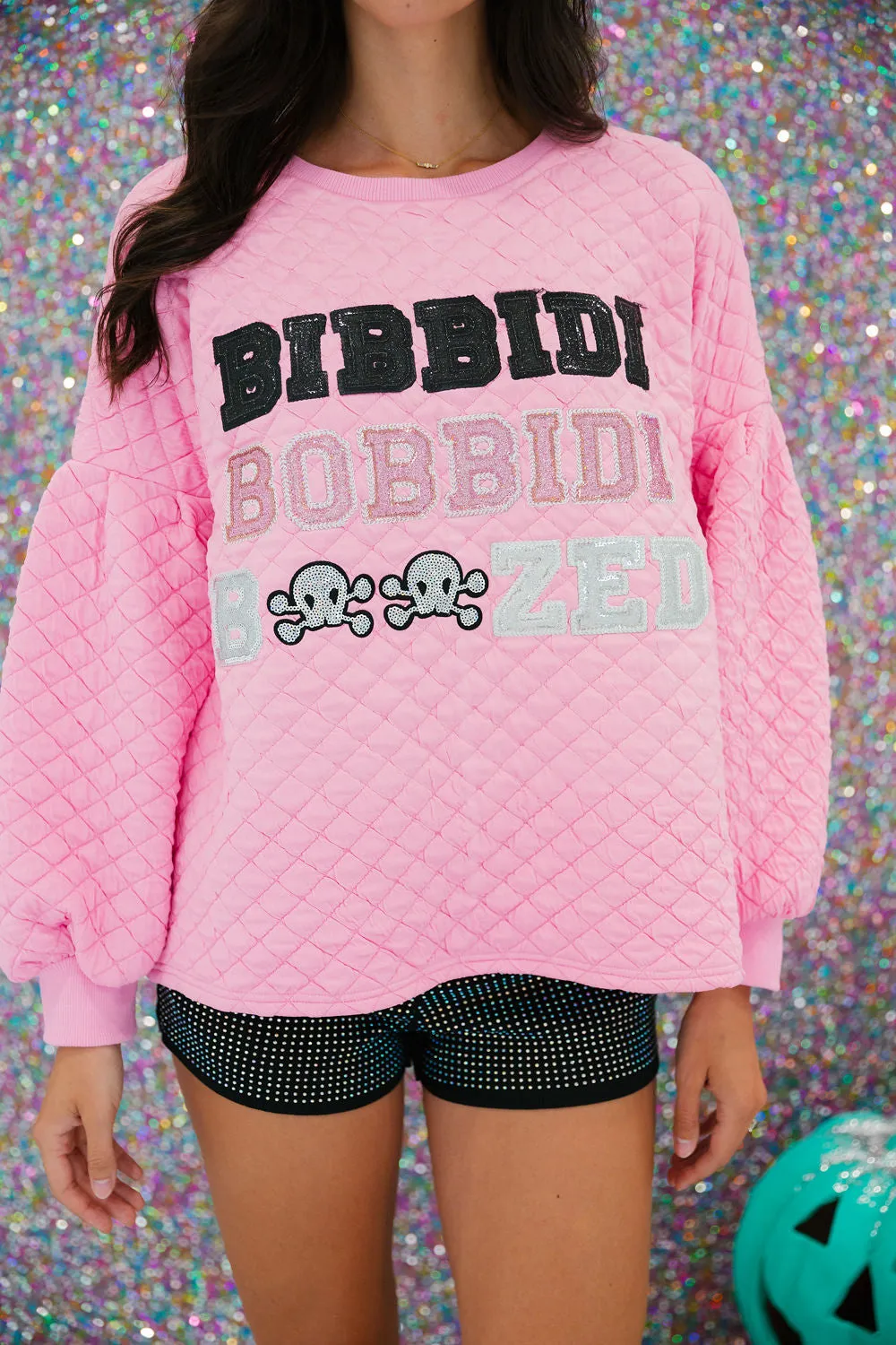 BIBBIDI BOBBIDI BOOZE QUILTED PULLOVER