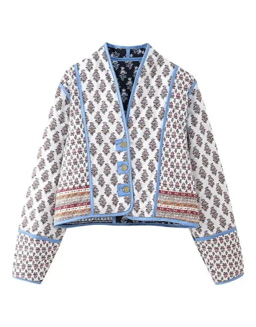 Blue Zone Planet |  Desiree's Reversible Retro Quilted Thin Jacket