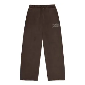 Broken Planet Wide Leg Sweatpants Washed Mocha Brown