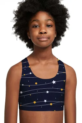 BUY 1 GET 4 FREE! To the Moon & Back Stella Blue Seamless Sports Bra Crop Top - Kids