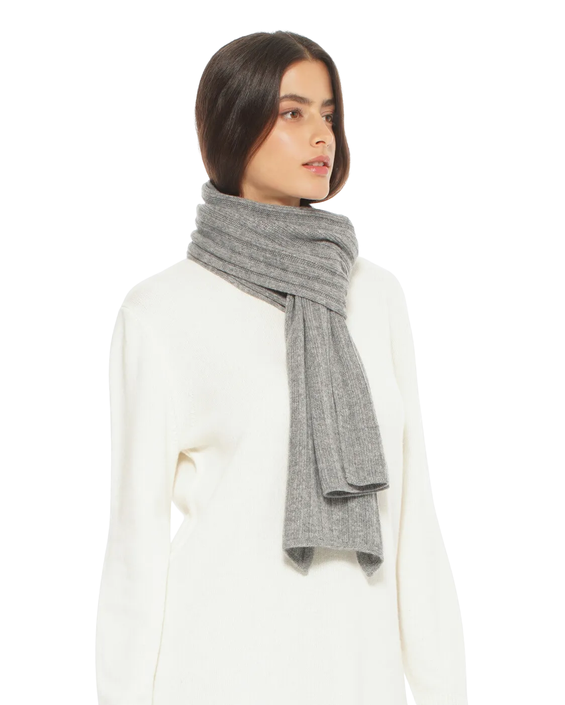 Cashmere & Wool Chunky Ribbed Scarf Camel