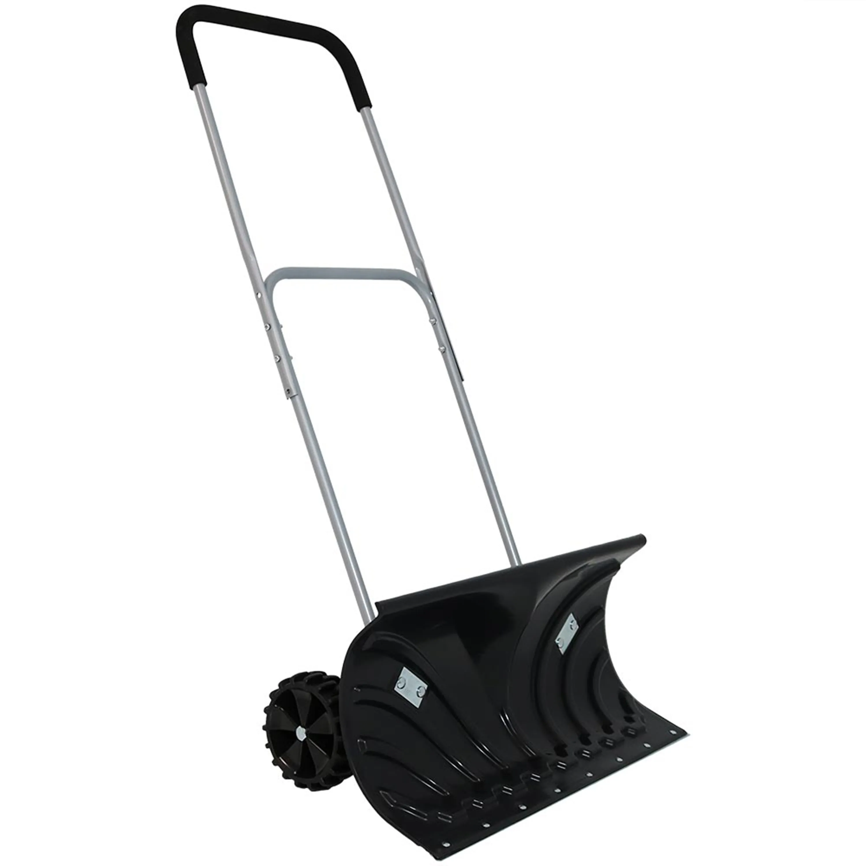 CASL Brands Heavy-Duty Snow Shovel with Wheels and Adjustable Handle