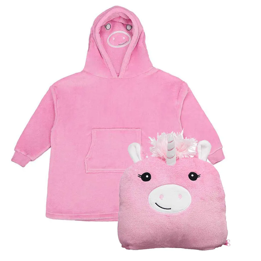 ChangeIn2 Fleece Embroidered Initial Hoodie/Soft Toy