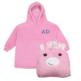 ChangeIn2 Fleece Embroidered Initial Hoodie/Soft Toy