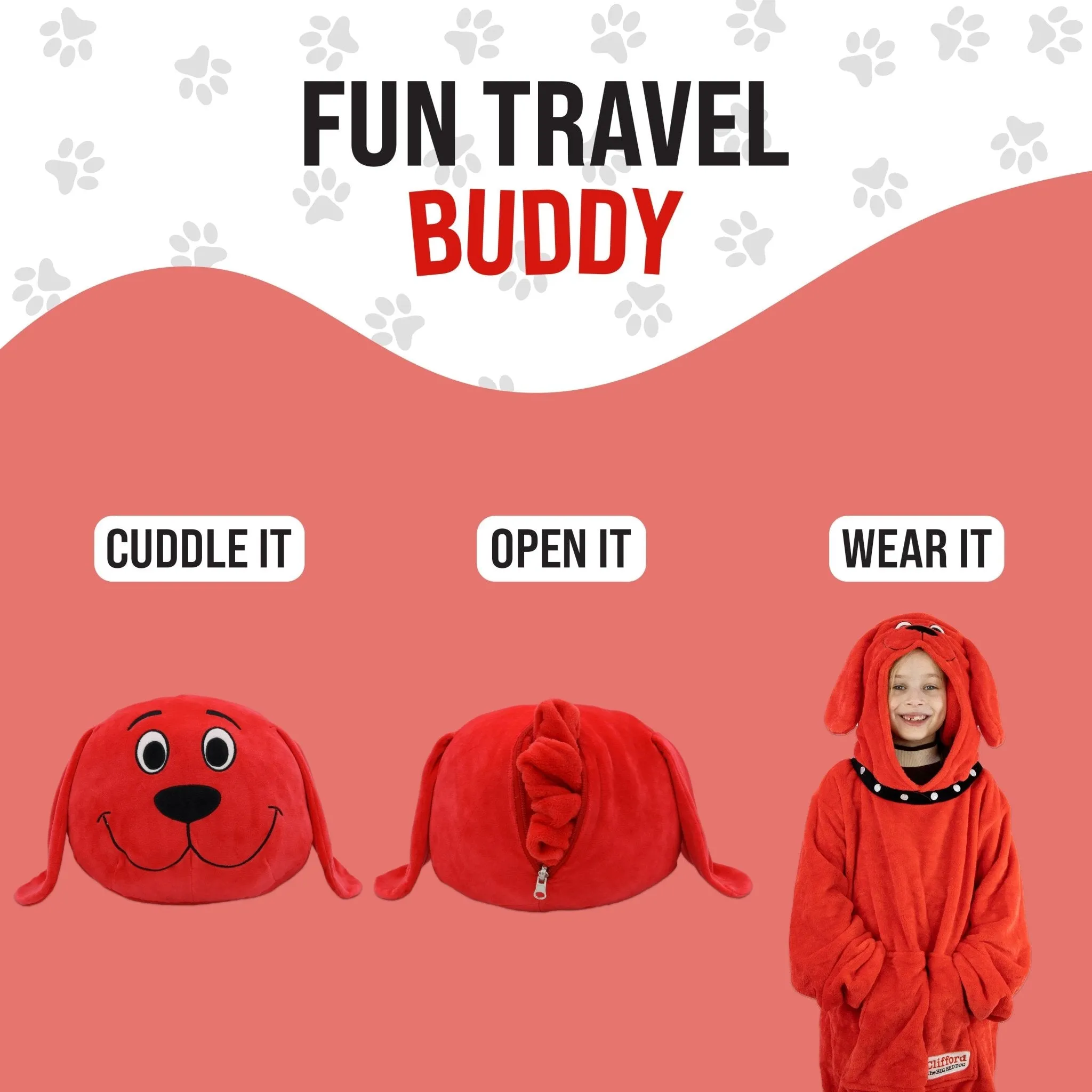 Clifford the Big Red Dog Snugible | Blanket Hoodie & Pillow