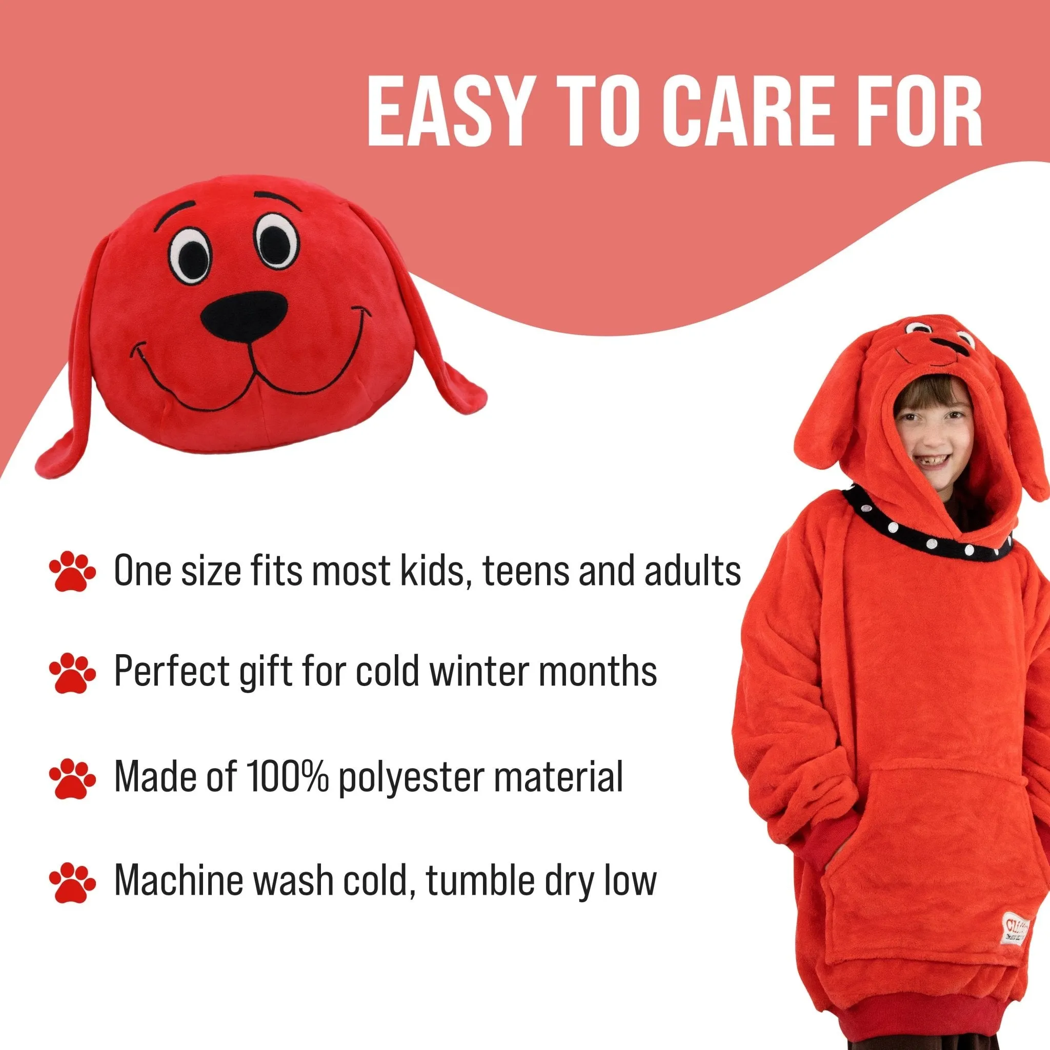 Clifford the Big Red Dog Snugible | Blanket Hoodie & Pillow