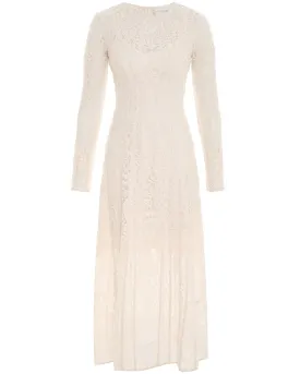 Cream Lace Devi Midi Dress