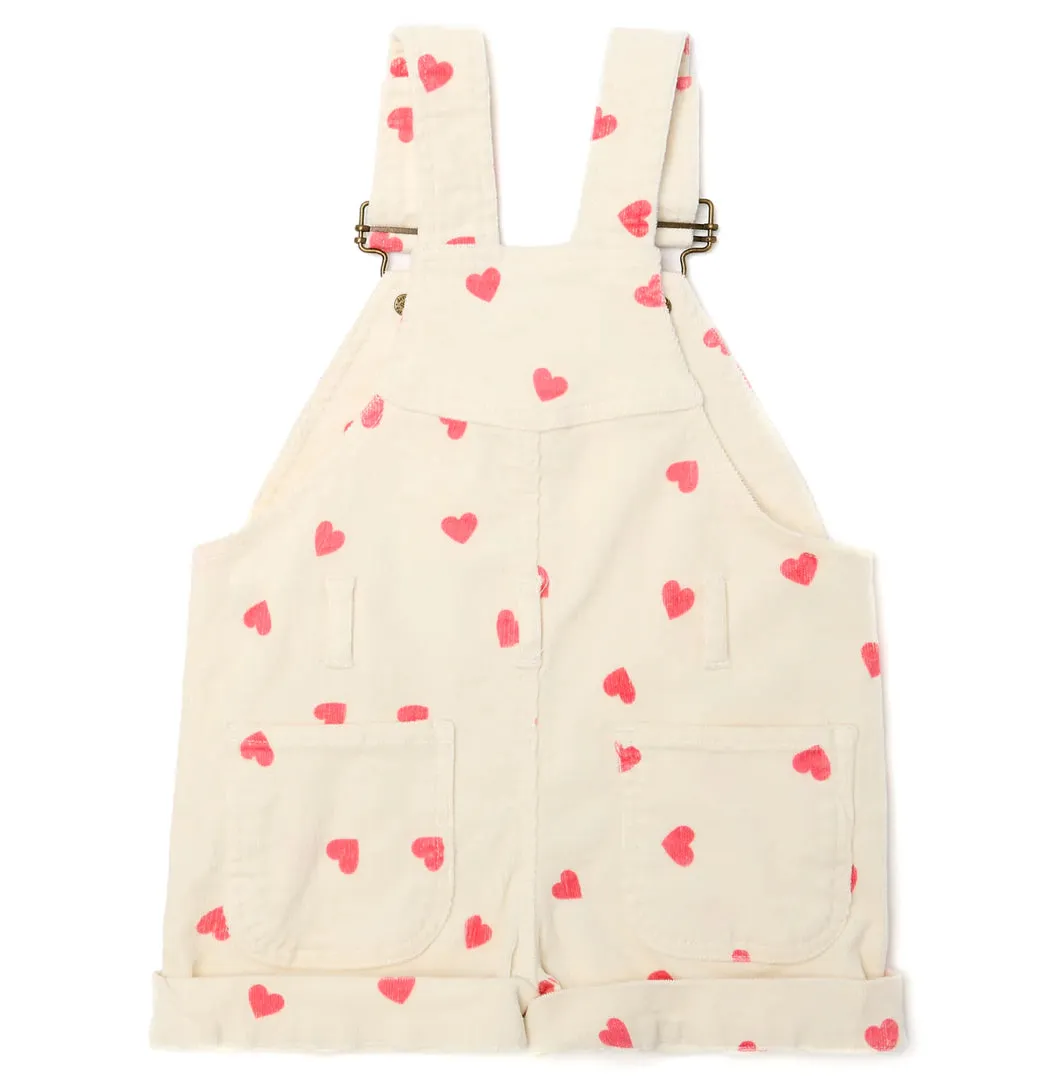 DOTTY DUNGAREES~ Heart Print Cord Short