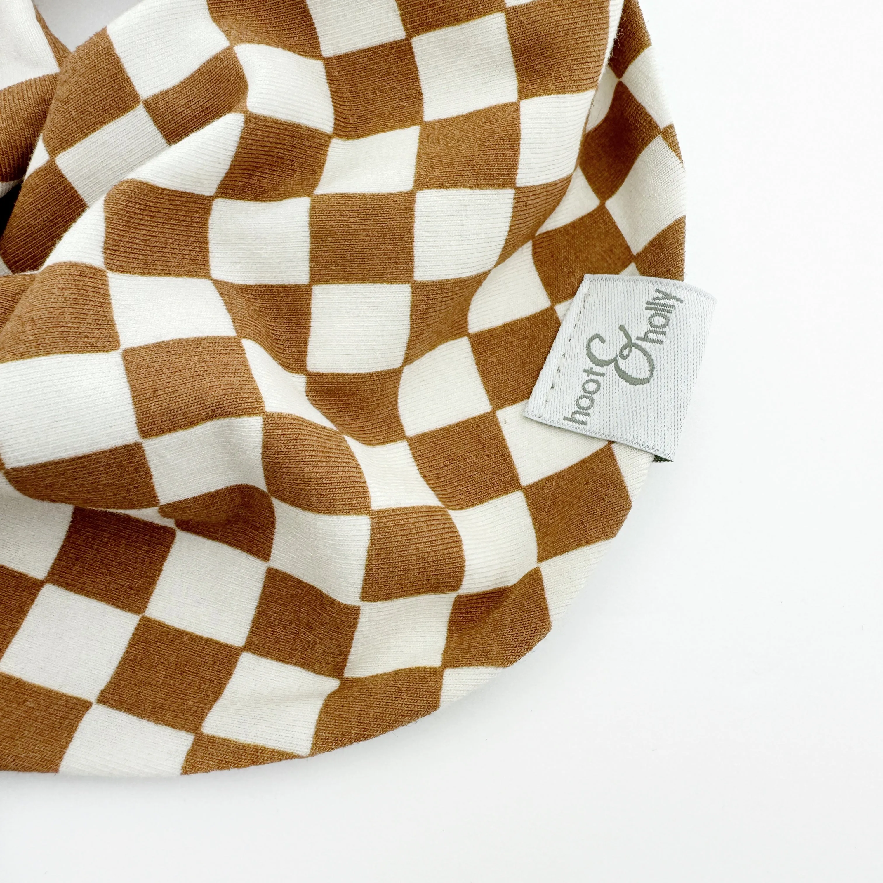 Drool Scarf - Copper Brown Checkers