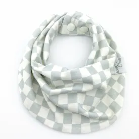 Drool Scarf - Pale Blue Checkers