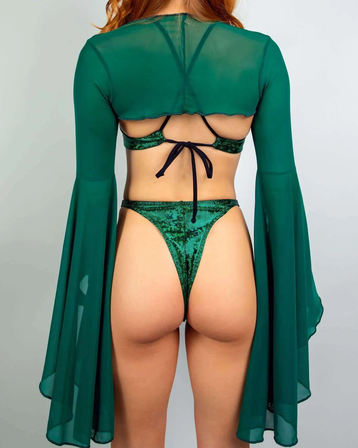 Emerald Mesh Bell Sleeves