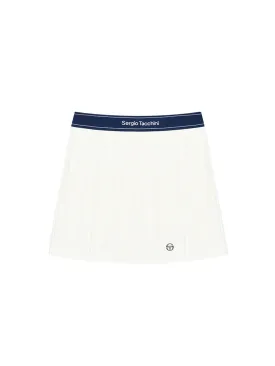 Essential Pique Pleats Skirt- Off White