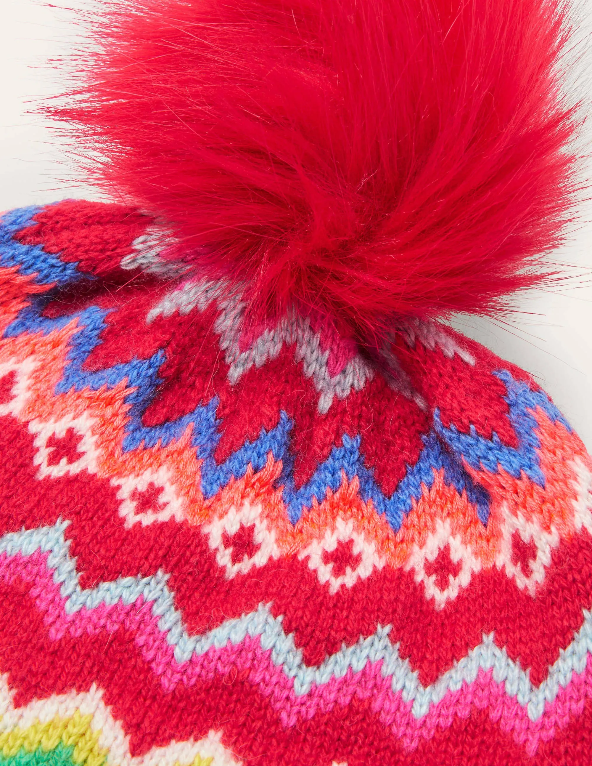 Fair Isle Hat-Rockabilly Red