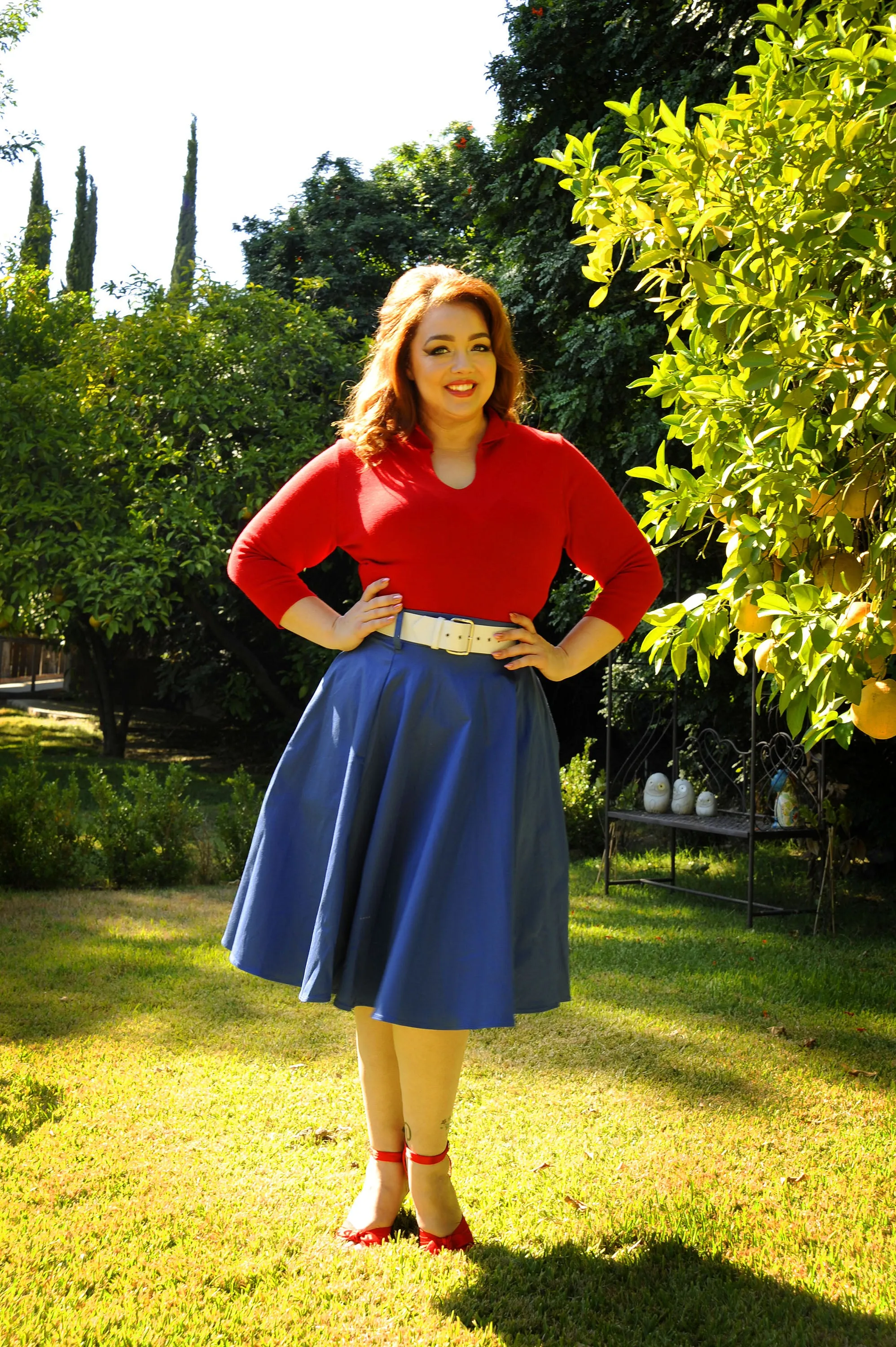 Final Sale - Vintage Sweater Girl Pullover in Red | Pinup Couture