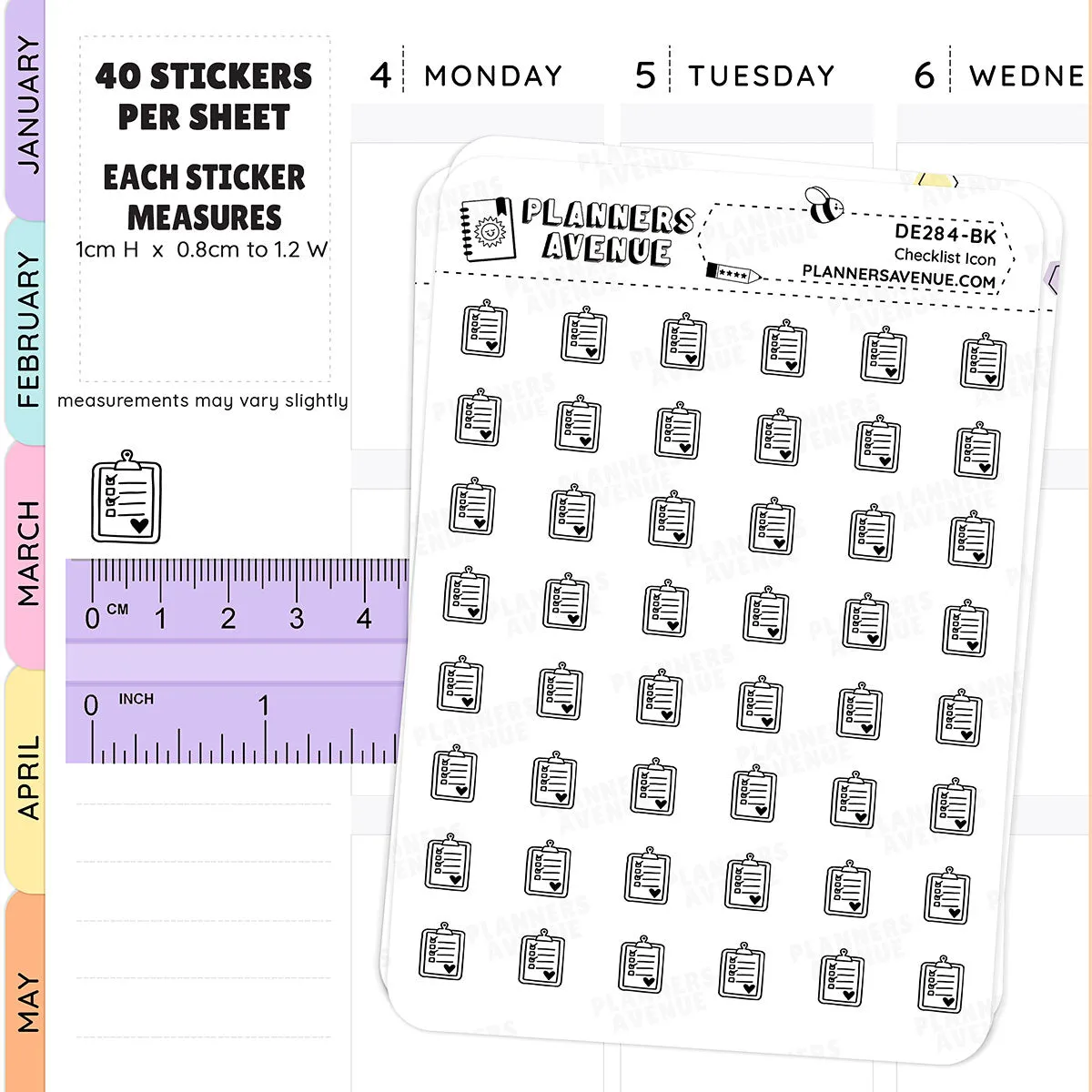 Foiled Checklist Mini Icon Stickers