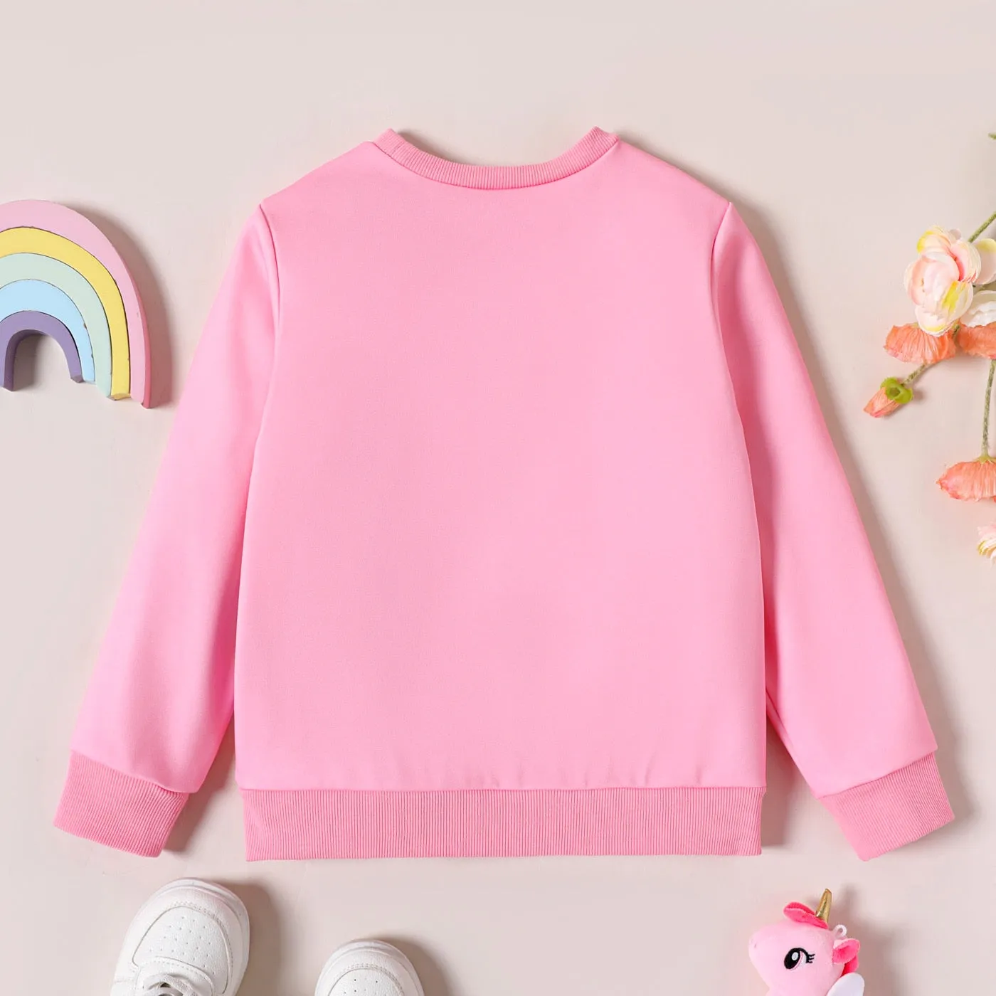 Girls Pink Unicorn Print Sweatshirt