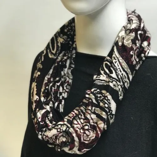 Henna Paisley in Red Eternity Scarf