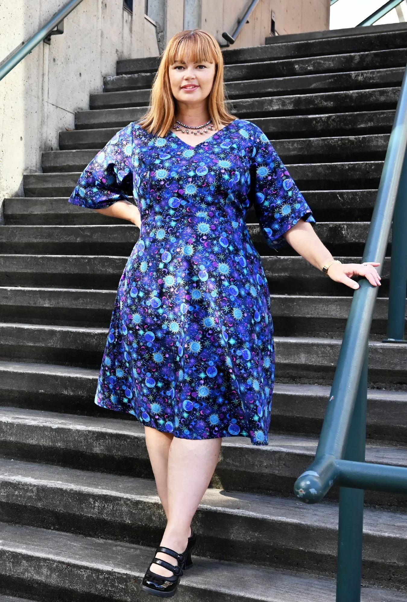 Joan Dress - Cosmos - Cotton print