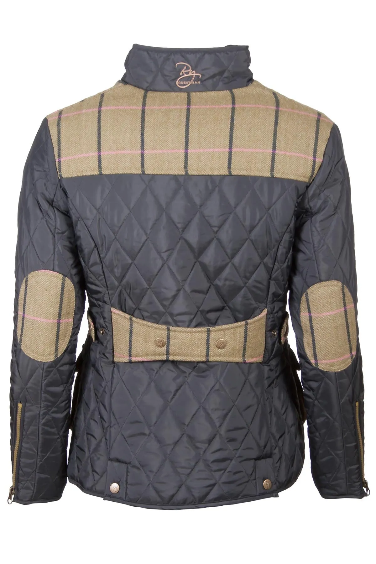 Ladies Tweed Trim Quilted Biker Babe Jacket