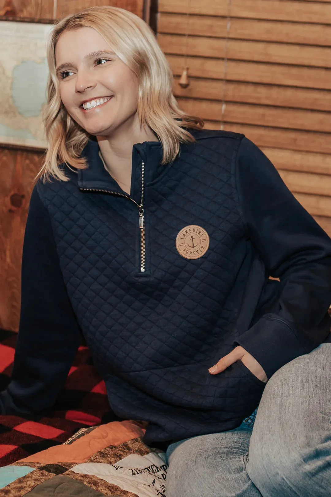 Lakegirl Quilted Fleece 1/4 Zip Pullover