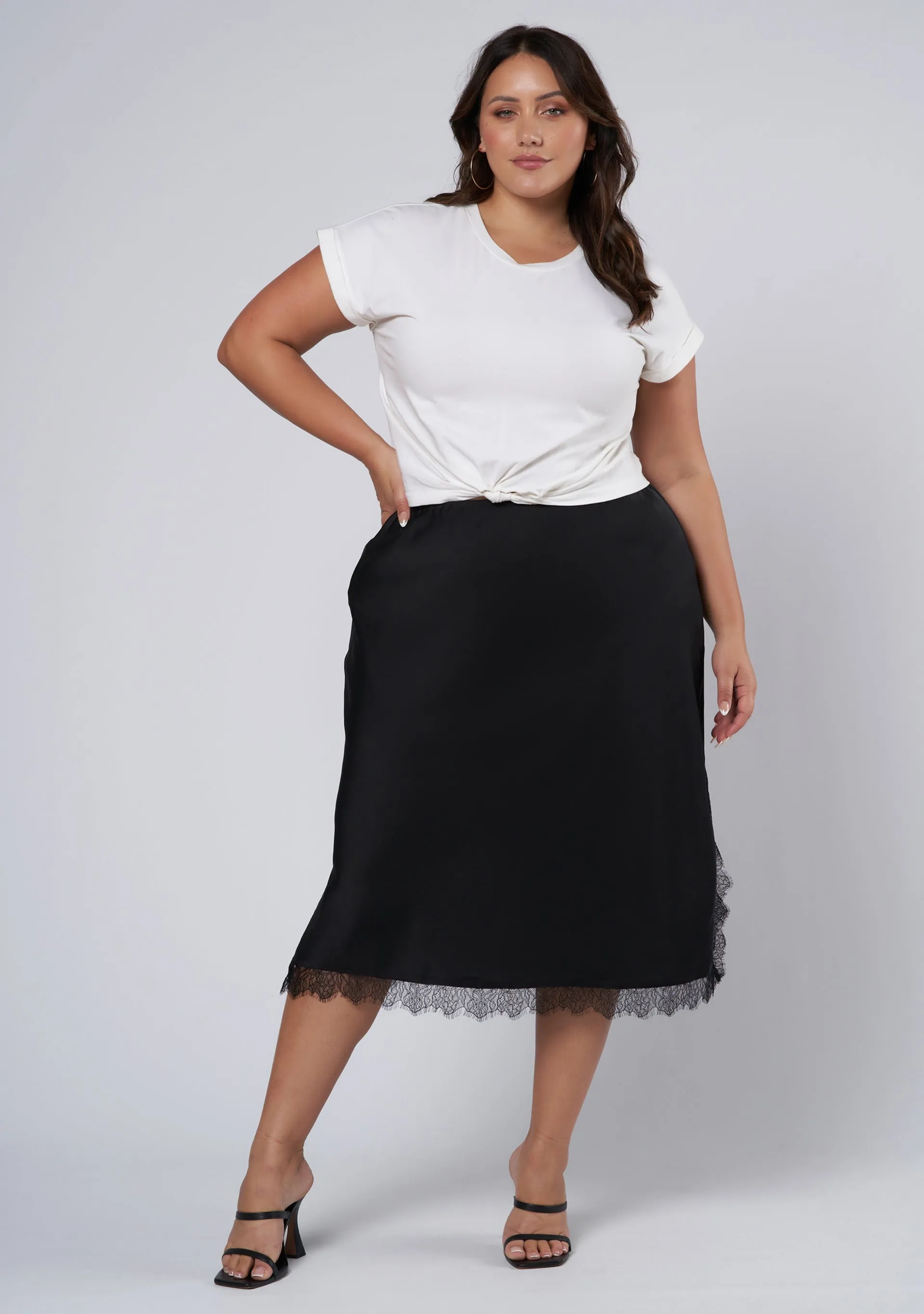 Last Nite Midi Slip Skirt