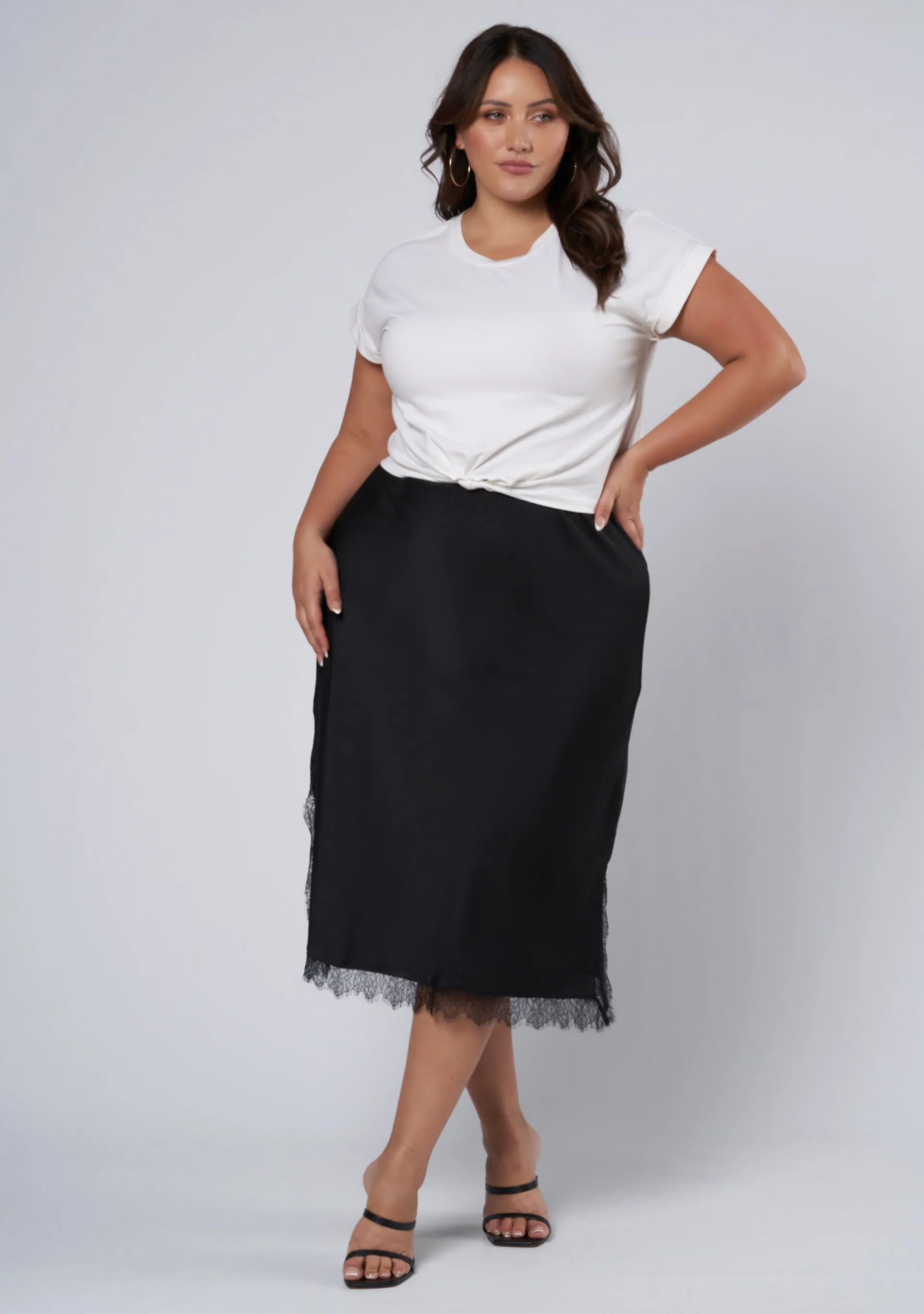 Last Nite Midi Slip Skirt