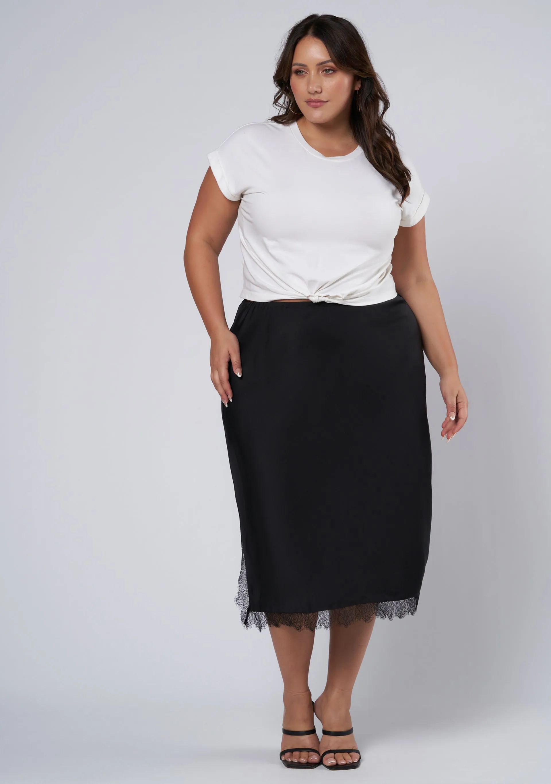 Last Nite Midi Slip Skirt