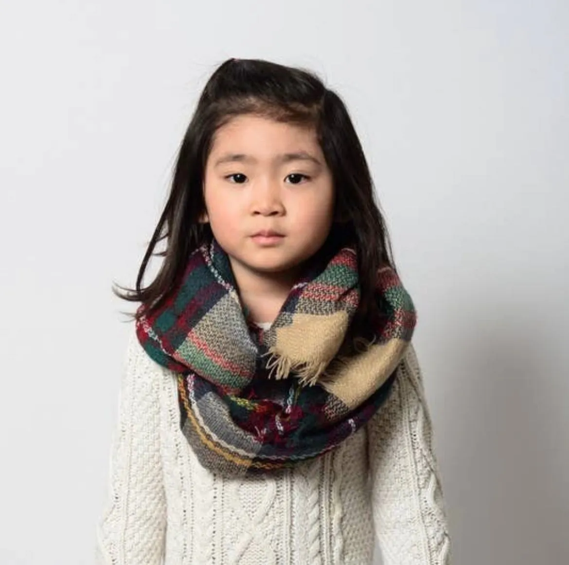 Leto Accessories - Kids - Classic Plaid Blanket Scarf