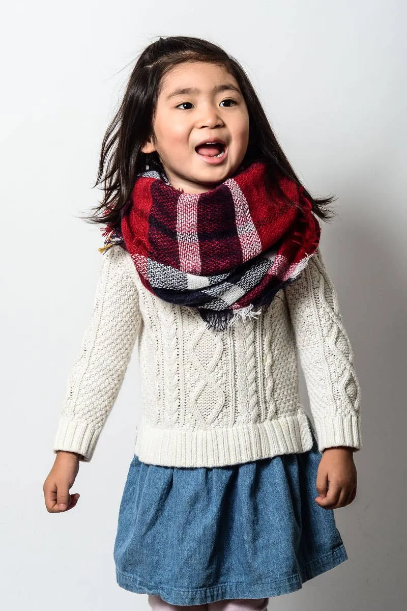 Leto Accessories - Kids - Classic Plaid Blanket Scarf