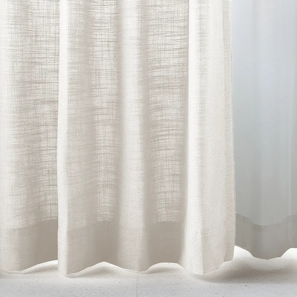 Lille Blackout Linen Curtains Natural Modern Custom Drapes Beige White | Pleated