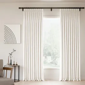 Lille Blackout Linen Curtains Natural Modern Custom Drapes Beige White | Pleated