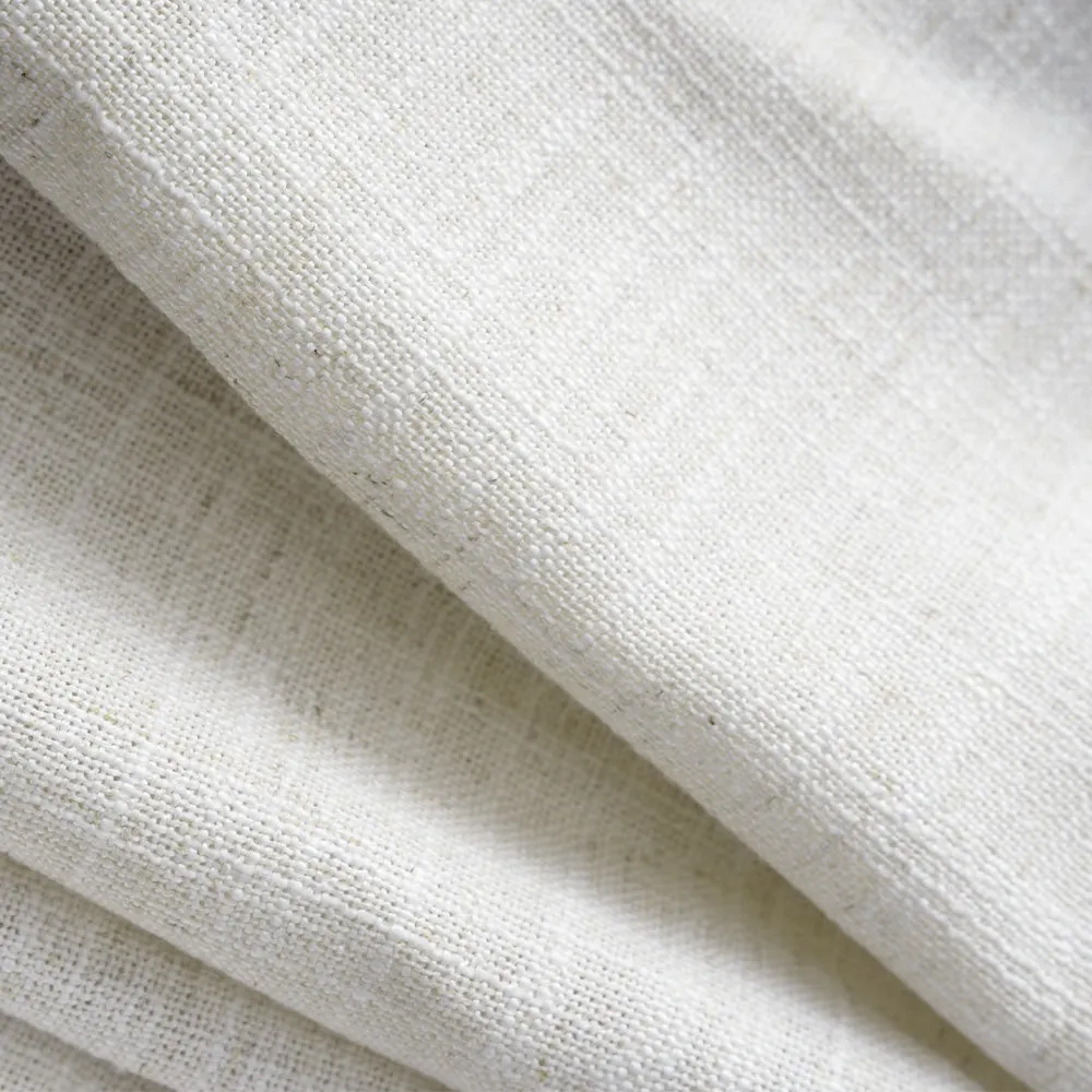 Lille Blackout Linen Curtains Natural Modern Custom Drapes Beige White | Pleated