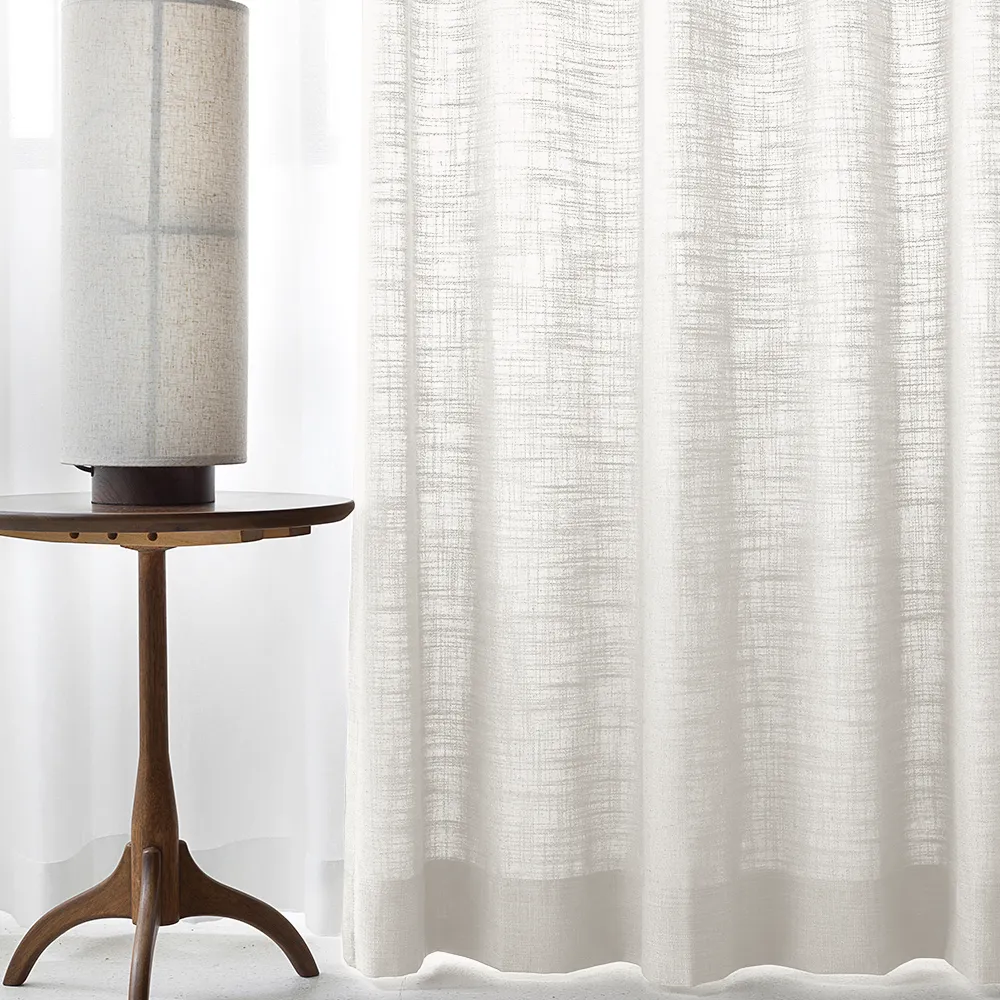 Lille Blackout Linen Curtains Natural Modern Custom Drapes Beige White | Pleated