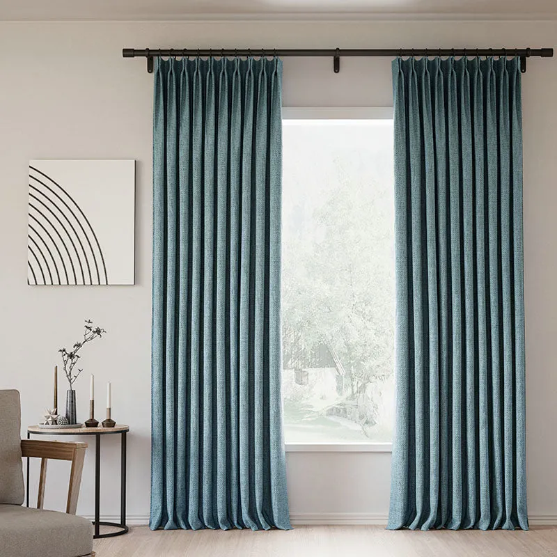 Lille Blackout Linen Curtains Natural Modern Custom Drapes Beige White | Pleated