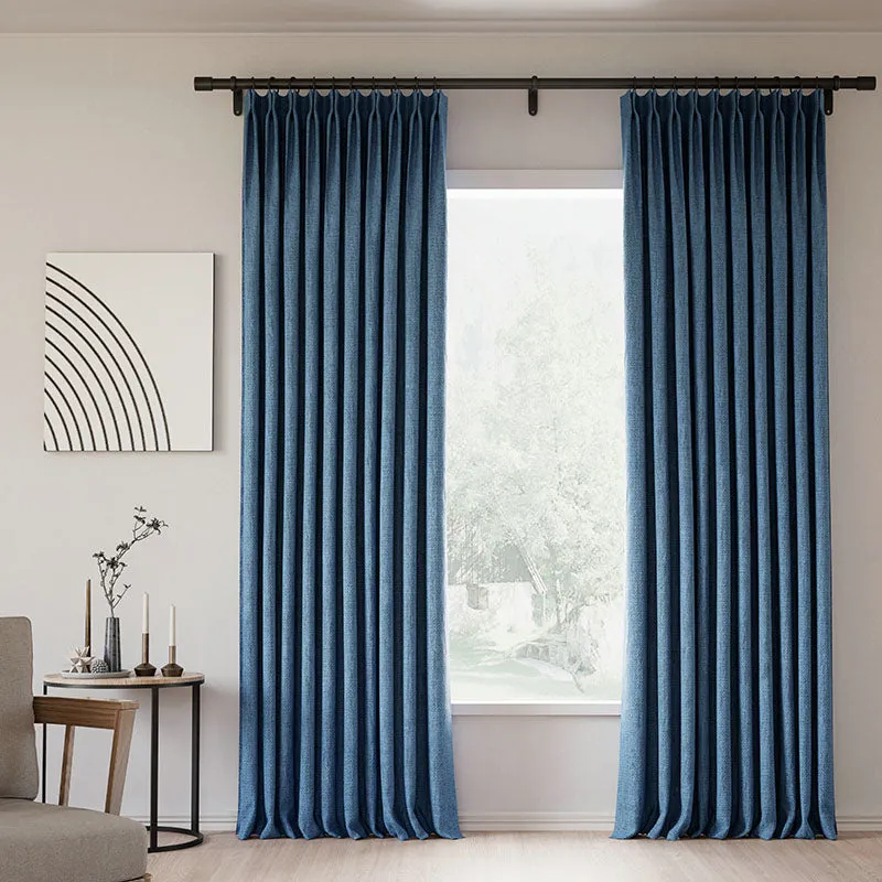 Lille Blackout Linen Curtains Natural Modern Custom Drapes Beige White | Pleated