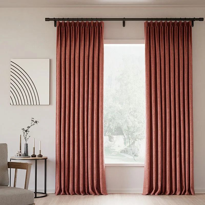 Lille Blackout Linen Curtains Natural Modern Custom Drapes Beige White | Pleated