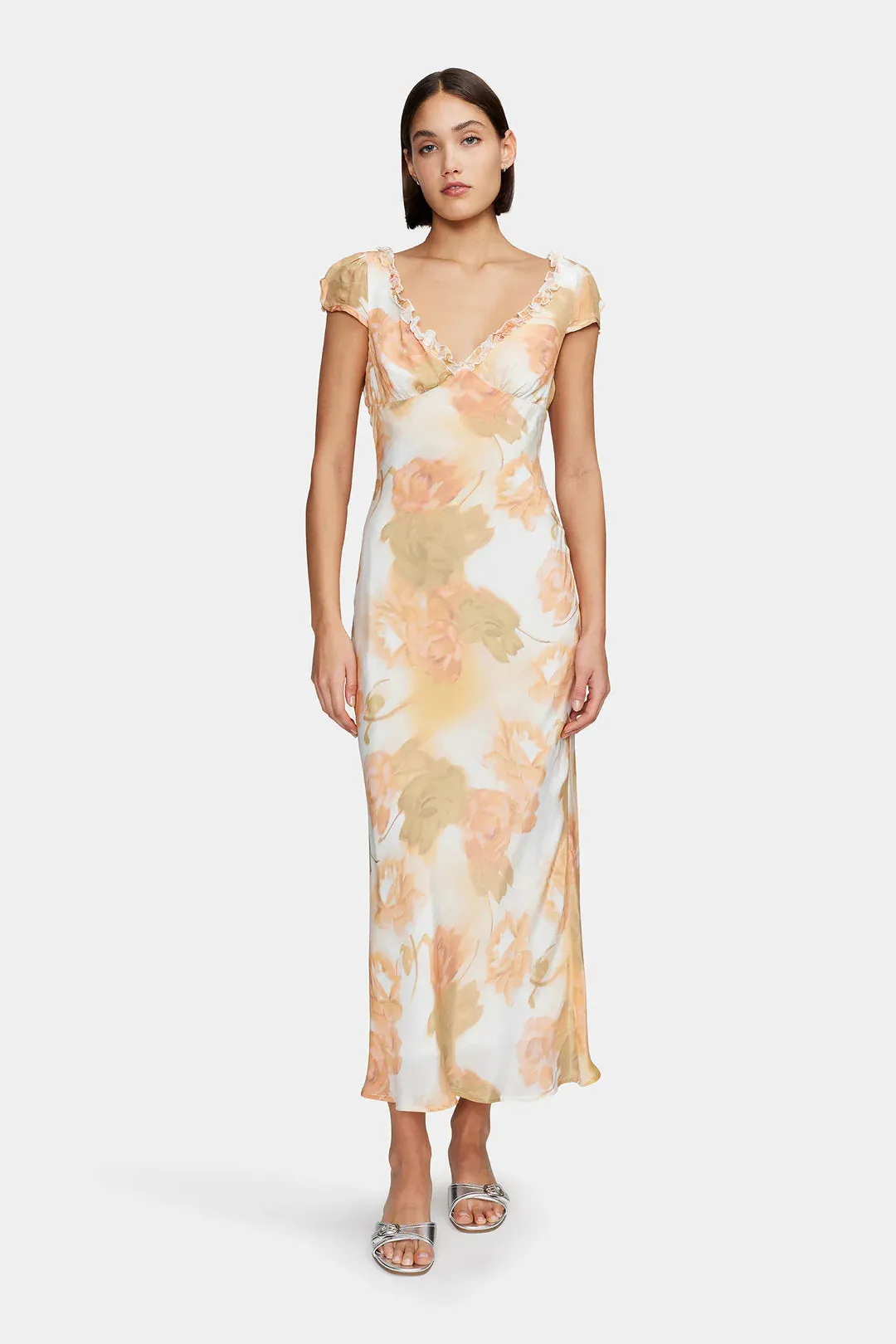 Lottie Midi Dress Peachy Garden