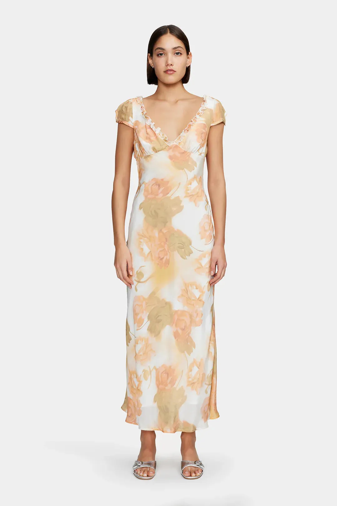 Lottie Midi Dress Peachy Garden