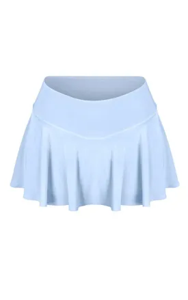 Low-Rise Pleated Mini Tennis Skirt - Light Blue