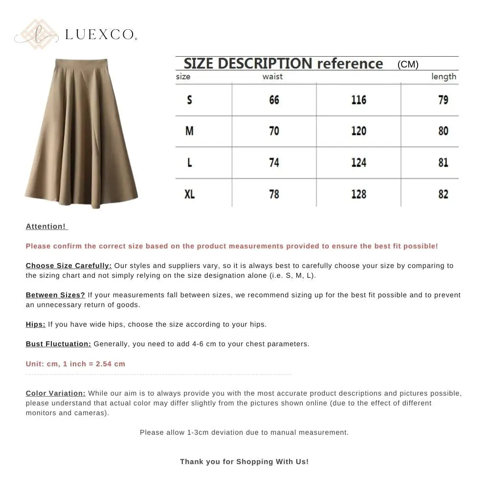 Luexco Mid-length High Waist Skirt Irregular